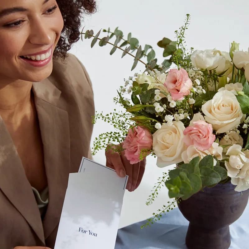 Woman looking for flowers
